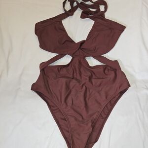 SHEIN Burgundy Swimsuit Top